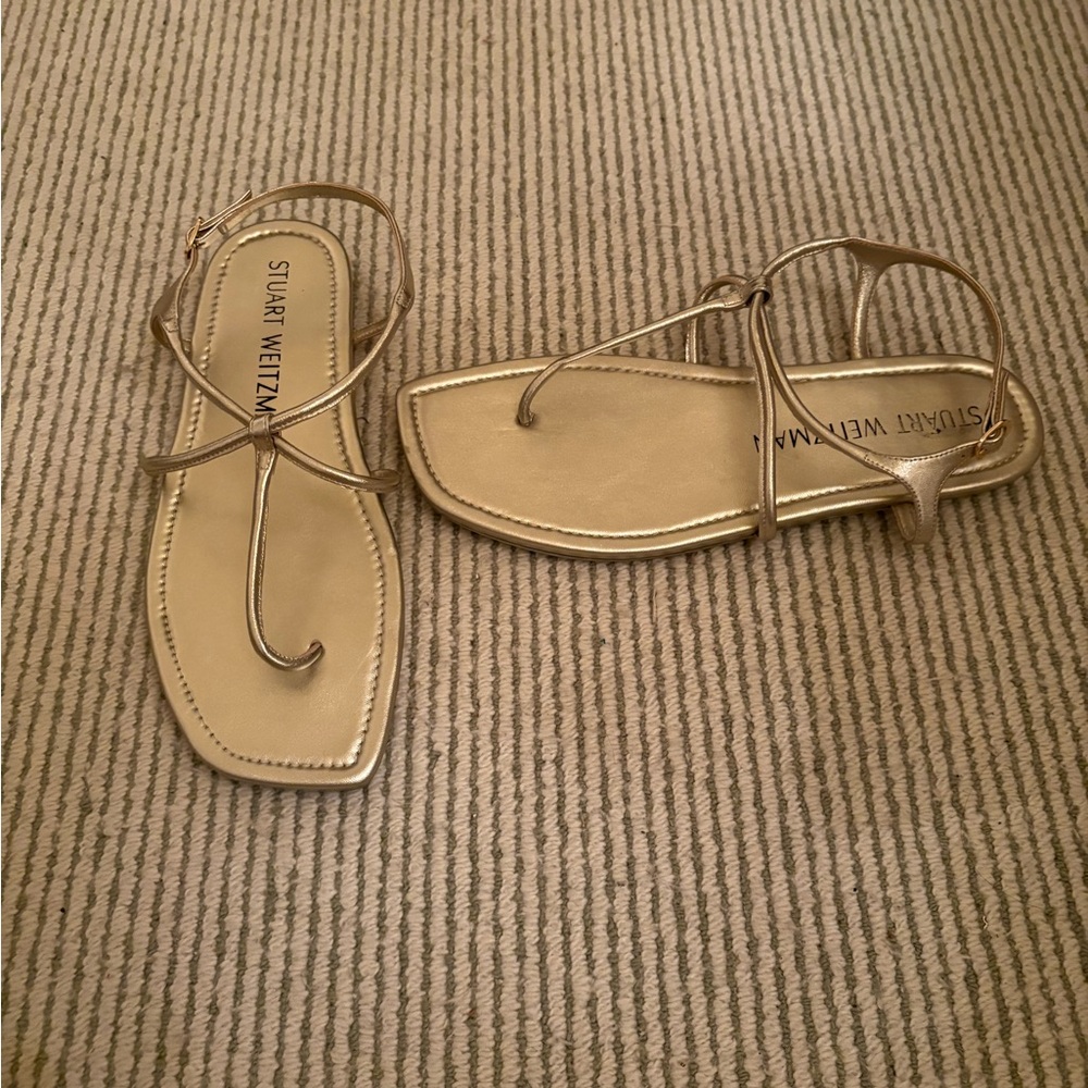 Stuart Weitzman Metallic Gold Sandals